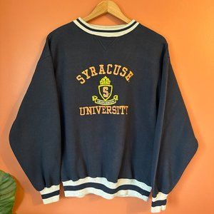 Vintage Savvy Trau & Loevner Syracuse University Embroidered Crew Neck Sweatshir